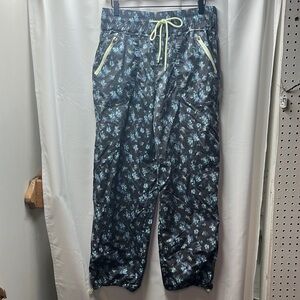 Free People Movement Gray Blue Green Print Wind-pant- M